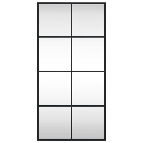 vidaXL Sieninis veidrodis, juodas, 40x80cm, geležis, stačiakampis