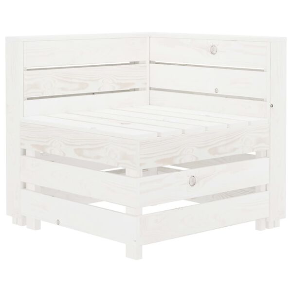 vidaXL Sodo baldų komplektas i&scaron; palečių, 6 dalių, baltas, mediena