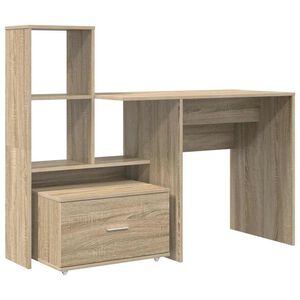 vidaXL Stalas Sonoma ąžuolas Apdirbta mediena 131,5 x 50 x 106,5 cm
