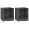 vidaXL Naktinės spintelės, 2vnt., pilkos, 35,5x33,5x41,5cm, pu&scaron;is