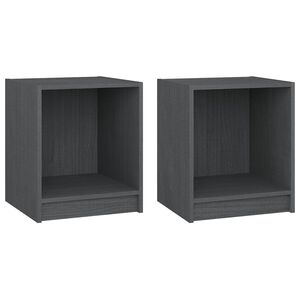 vidaXL Naktinės spintelės, 2vnt., pilkos, 35,5x33,5x41,5cm, pu&scaron;is