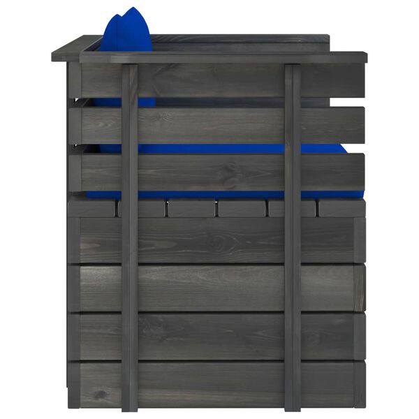 vidaXL Sodo krėslas su pagalvėlėmis , pu&scaron;ies mediena (315417+315062)