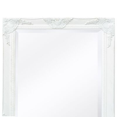 vidaXL Sieninis veidrodis, barokinis stilius, 120x60 cm, baltas