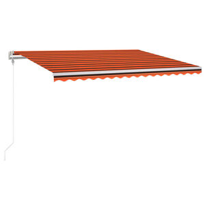 vidaXL Markizė su LED/vėjo jutikliu, oranžinė/ruda, 400x300cm
