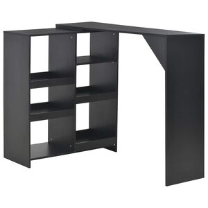 vidaXL Baro stalas su judinama lentyna, juodas, 138x39x110cm