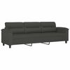 vidaXL Trivietė sofa, tamsiai pilka, 210cm, mikropluo&scaron;to audinys