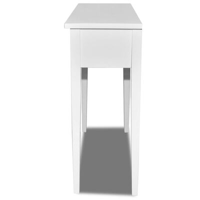 vidaXL Kosmetinis konsolinis staliukas su dviem stalčiais, baltas