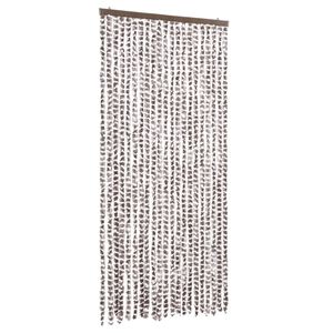 vidaXL Užuolaida nuo musių, taupe ir balta, 90x200cm, &scaron;enilis