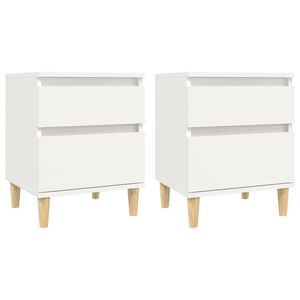 vidaXL Naktinės spintelės, 2vnt., baltos spalvos, 40x35x50cm