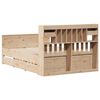 vidaXL Lova su knygų spinta be čiužinio, 140x200cm, pušies masyvas