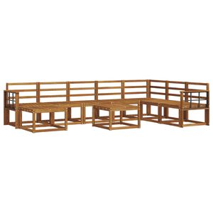 vidaXL Lauko sofos komplektas 9 pcs Natūrali Kietos akacijos mediena