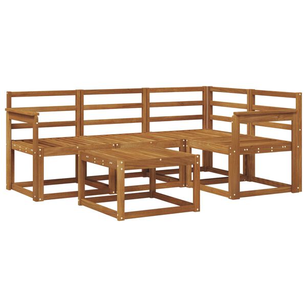 vidaXL Lauko sofos komplektas 5 pcs Natūrali Kietos akacijos mediena