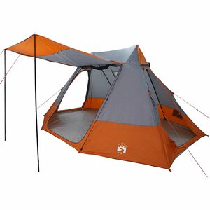 vidaXL Kempingo palapinė Pilka ir oranžinė 482 x 360 x 227 cm tafta
