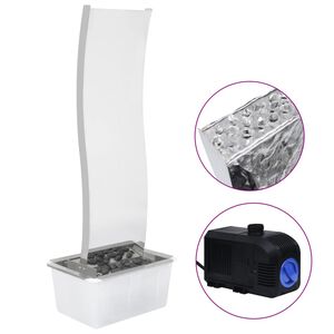 vidaXL Baseino fontanas su siurbliu, nerūdijantis plienas, 130 cm