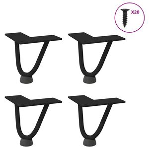 vidaXL Kavos staliuko kojelės, 4 vnt., juodos, 10 cm, plienas, segtukai