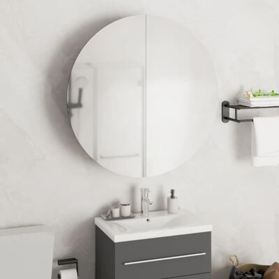 vidaXL Vonios kambario spintelė su veidrodžiu/LED, pilka, 54x54x17,5cm