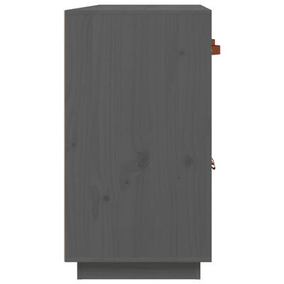 vidaXL Šoninė spintelė, pilka, 98,5x40x75cm, pušies medienos masyvas