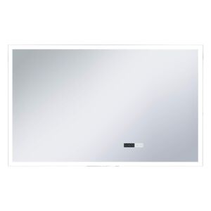 vidaXL Vonios kambario LED veidrodis su jutikliu/laikrodžiu, 100x60cm