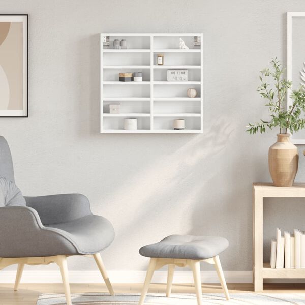 vidaXL Vitrininė spintelė, balta, 60x8,5x58cm, apdirbta mediena