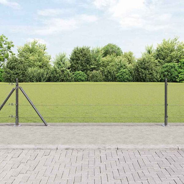 vidaXL Tvorelės stulpas Pilka 100 x 0,5 m (16 x 16 mm tinklelis)