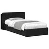 vidaXL Lovos rėmas su saugojimu Juoda 90 x 190 cm Apdirbta mediena