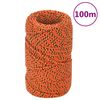 vidaXL Valties virvė, oranžinės spalvos, 2mm, 100m, polipropilenas