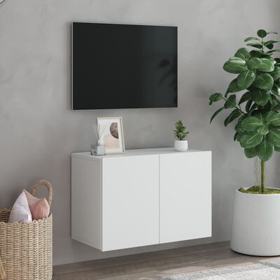 vidaXL Prie sienos montuojama TV spintelė, baltos spalvos, 60x30x41cm