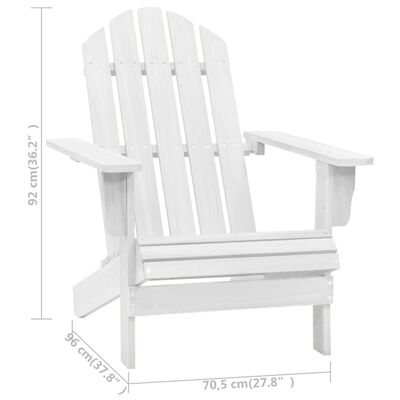 vidaXL Sodo kėdė, balta, medinė