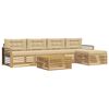 vidaXL Lauko sofos komplektas 7 pcs Balta ir kreminė Poliesteris