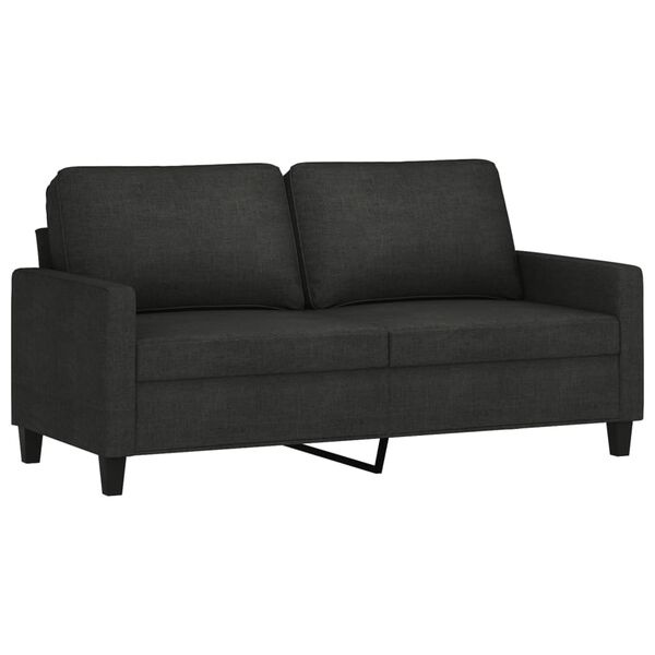 vidaXL Dvivietė sofa, juodos spalvos, 140cm, audinys