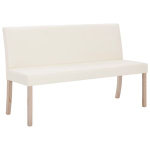 vidaXL Suoliukas, kreminės sp., 139,5cm, dirbtinė oda