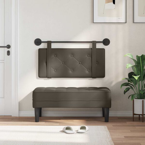 vidaXL Kabantysis galvūgalis Pilka 90 x 55 x 5 cm Dirbtinė oda