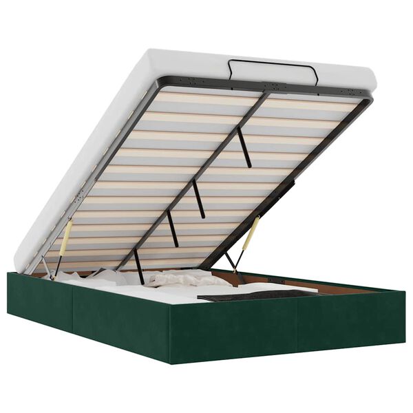 vidaXL Osmanų lovos rėmas be čiužinio, žalias, 120x190 cm, aksomas