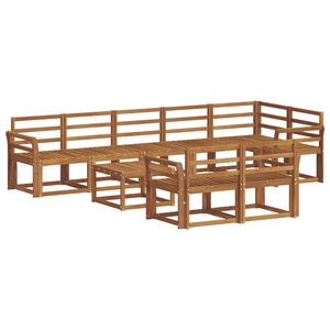 vidaXL Lauko sofos komplektas 9 pcs Natūrali Kietos akacijos mediena