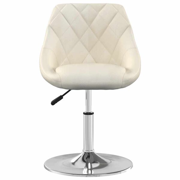 vidaXL Pasukamos valgomojo kėdės, 2vnt., kreminės spalvos, aksomas