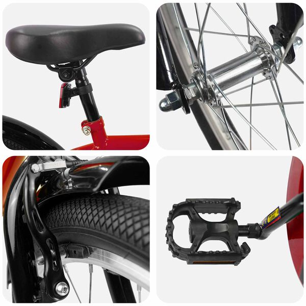 vidaXL Vaikų Dviratis 18 Colių 5&ndash;7 metų vaikams Raudona