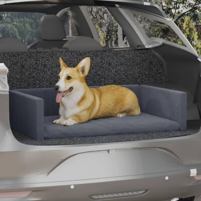 vidaXL Šuns gultas automobilio bagažinei, pilkas, 110x70cm
