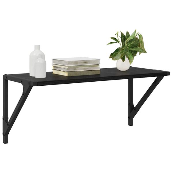 vidaXL Sieninės lentynos 2 pcs Juodas ąžuolas 60 x 25 x 25,5 cm