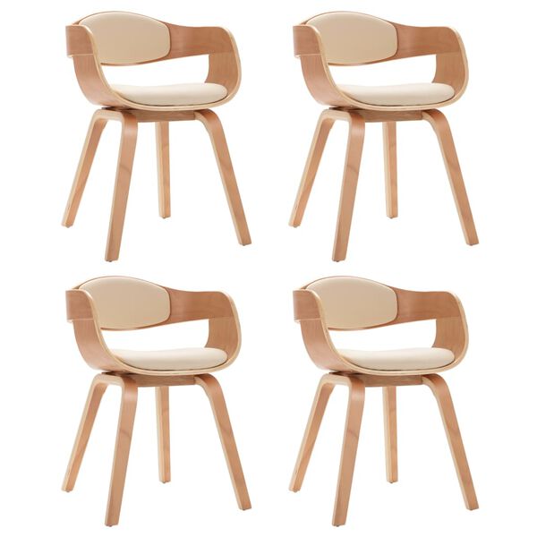 vidaXL Valgomojo kėdės, 4vnt., išlenkta med. ir dirbt. oda