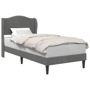 vidaXL Lovos rėmas su galvūgalio Tamsiai pilka 90 x 190 cm Aksomas