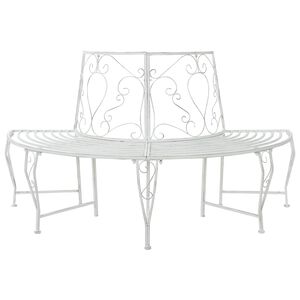 vidaXL Medžio suolelis 4 -vietis 160 x 80 x 89 cm steel Antikinė balta