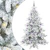 vidaXL Dirbtinė Sulankstoma Kalėdų Eglutė Balta 210 cm PVC ir Plienas