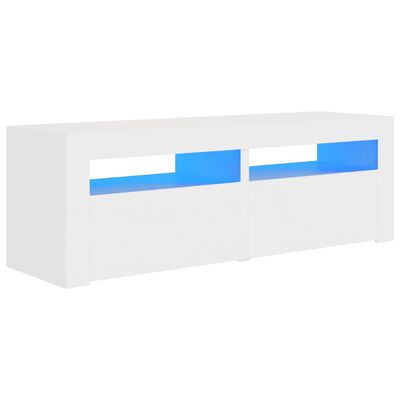 vidaXL TV spintelė su LED apšvietimu, balta spalva, 120x35x40 cm