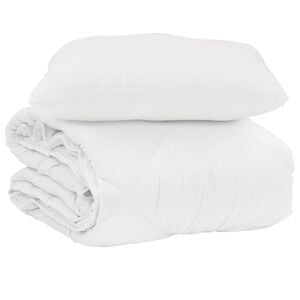 vidaXL Vasaros antklodė su pagalve 2 pcs Balta Mikropluo&scaron;tas