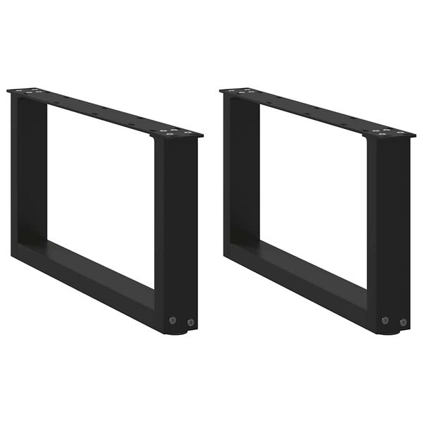 vidaXL Kavos staliuko kojelės, 2 vnt., juodos, 70x(30-31) cm, plienas, U formos