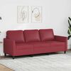 vidaXL Trivietė sofa, raudonojo vyno spalvos, 180cm, dirbtinė oda