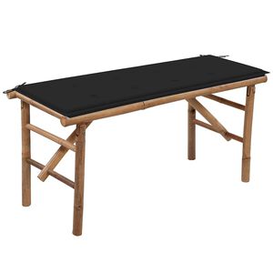 vidaXL Sulankstomas sodo suoliukas su pagalvėle, 118cm, bambukas