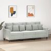vidaXL Trivietė sofa, &scaron;viesiai pilkos spalvos, 180cm, aksomas
