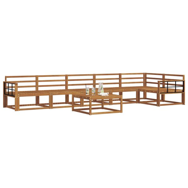 vidaXL Lauko sofos komplektas 7 pcs Natūrali Kietos akacijos mediena