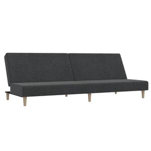 vidaXL Dvivietė sofa-lova, tamsiai pilkos spalvos, audinys